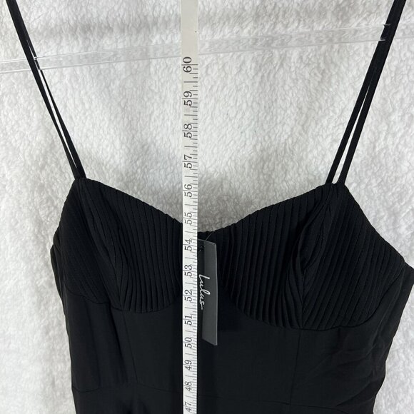 Lulus Cause for Commotion Black Pleated Bustier Maxi Dress M Fairy Goth Witchy - Picture 10 of 16